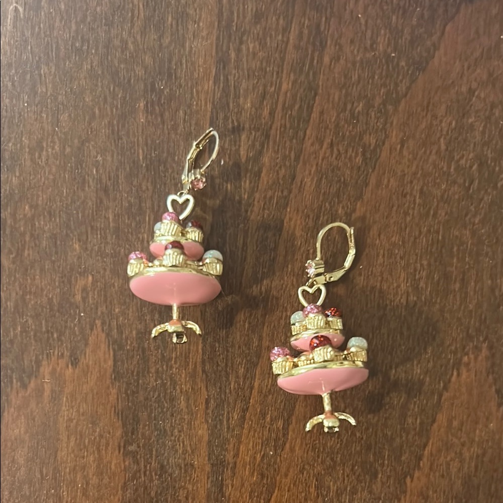 Betsey Johnson Tiered Cupcake Earrings